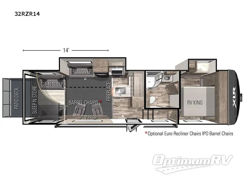 2022 Forest River XLR Boost 32RZR14 RV Floorplan Photo