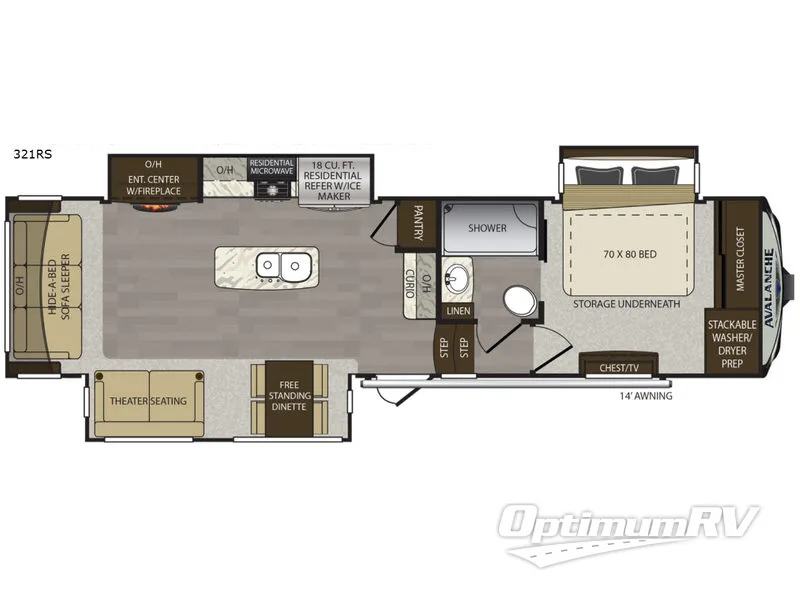 2018 Keystone Avalanche 321RS RV Floorplan Photo