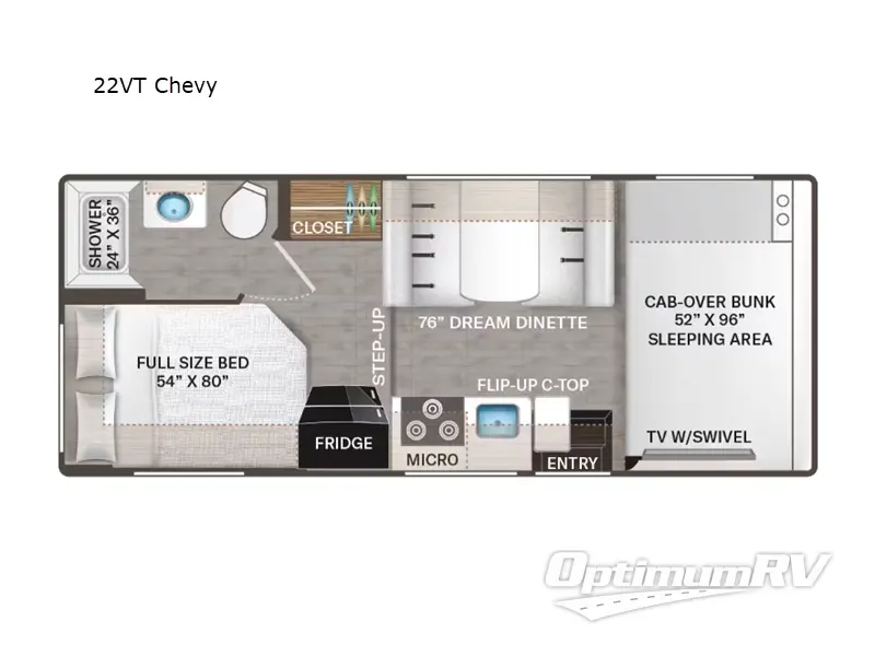 2024 Thor Geneva 22VT Chevy RV Floorplan Photo