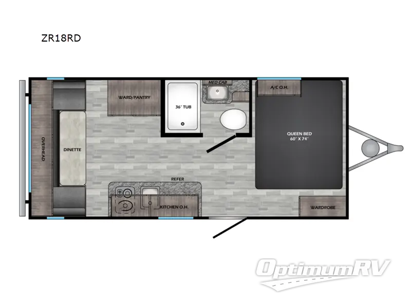2022 CrossRoads Zinger Lite ZR18RD Floorplan Photo