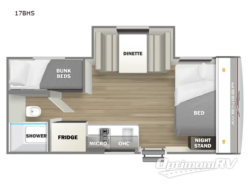 2025 Prime Time Avenger LT 17BHS RV Floorplan Photo