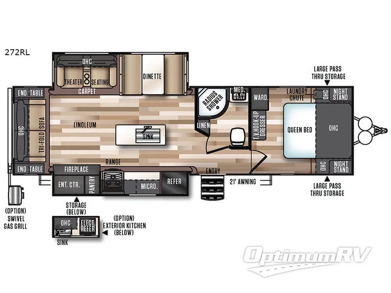2018 Forest River Wildwood Heritage Glen 272RL RV Floorplan Photo