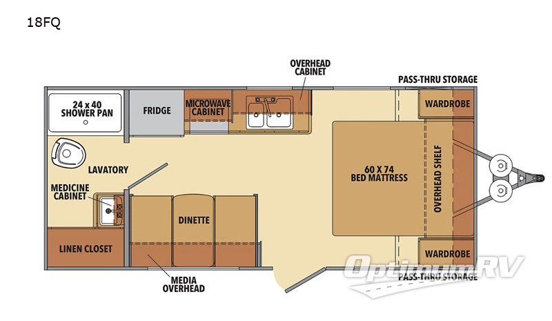 2019 Shasta Shasta 18FQ RV Floorplan Photo