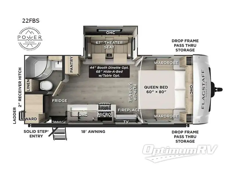 2027 Forest River Flagstaff Micro Lite 22FBS RV Floorplan Photo