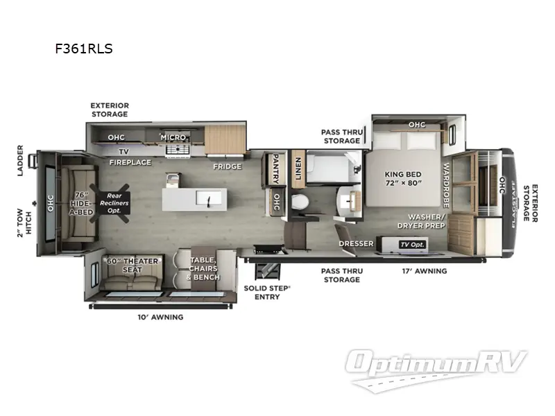 2026 Forest River Flagstaff Classic F361RLS Floorplan Photo