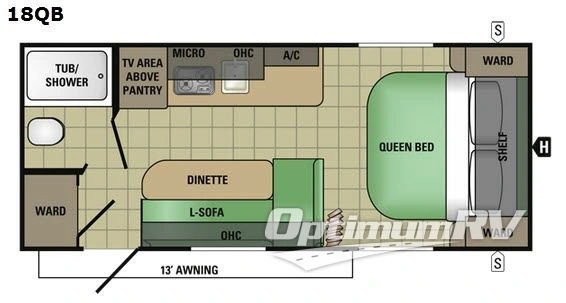 2017 Starcraft Autumn Ridge Mini 18QB RV Floorplan Photo