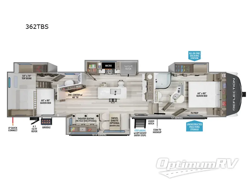 2026 Grand Design Reflection 362TBS RV Floorplan Photo