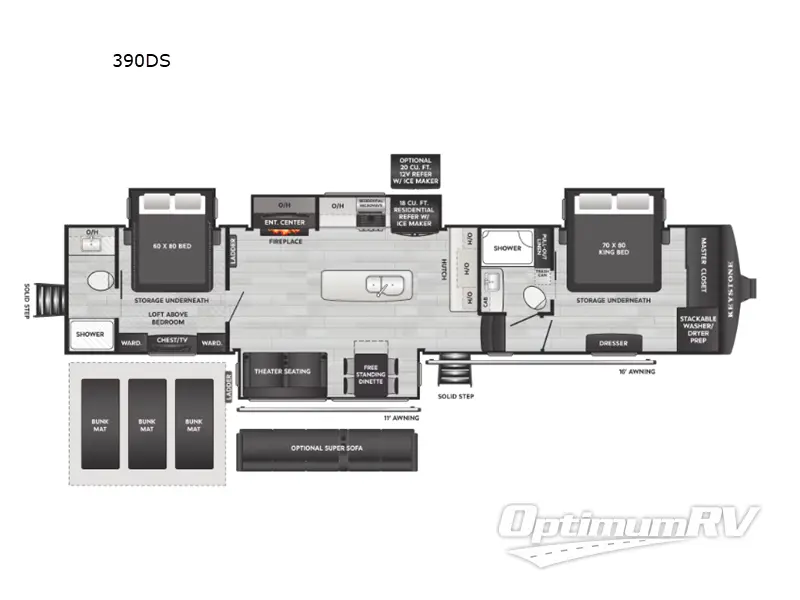 2026 Keystone Alpine Avalanche Edition 390DS RV Floorplan Photo