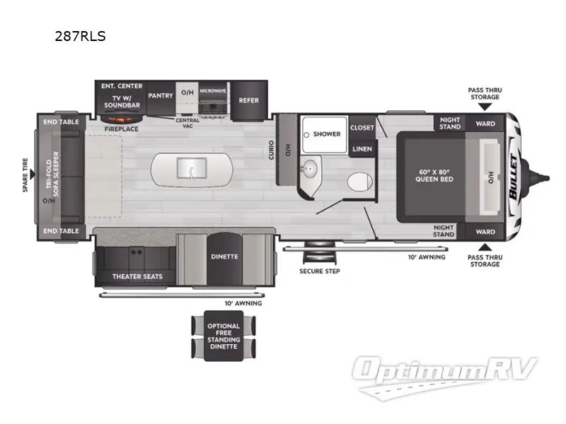 2024 Keystone Bullet 287RLS Floorplan Photo