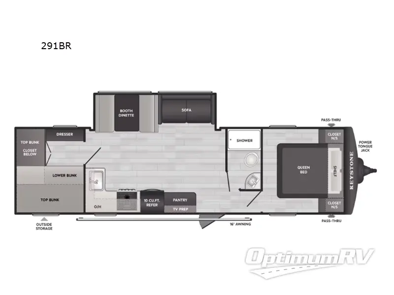 2026 Keystone Hideout Sport 291BR Floorplan Photo
