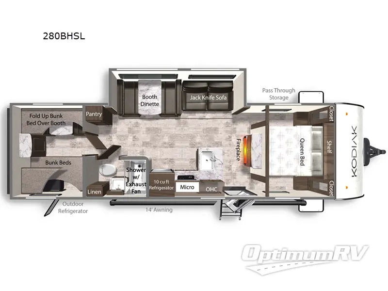 2026 Dutchmen Kodiak 280BHSL RV Floorplan Photo