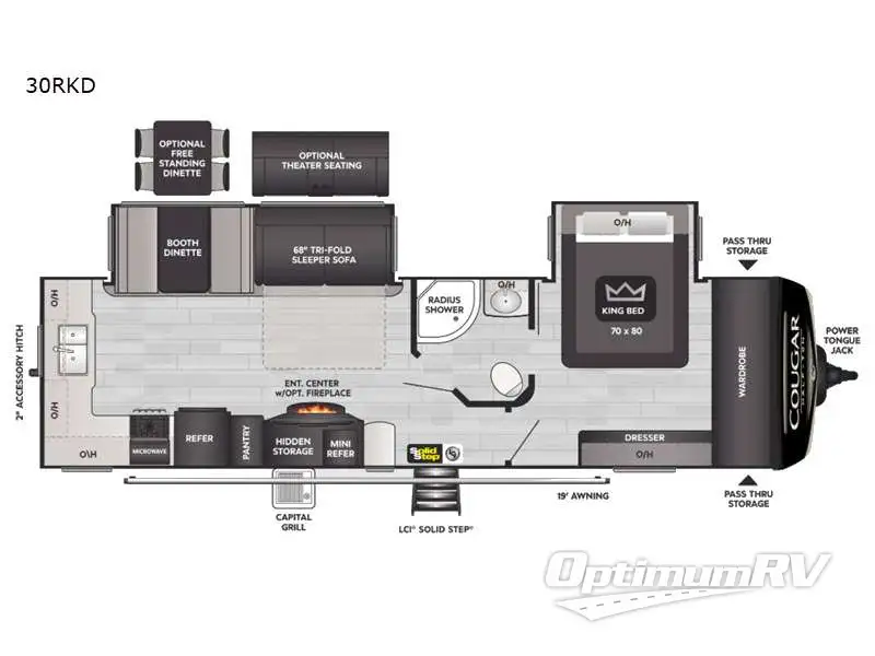 2022 Keystone Cougar 30RKD RV Floorplan Photo