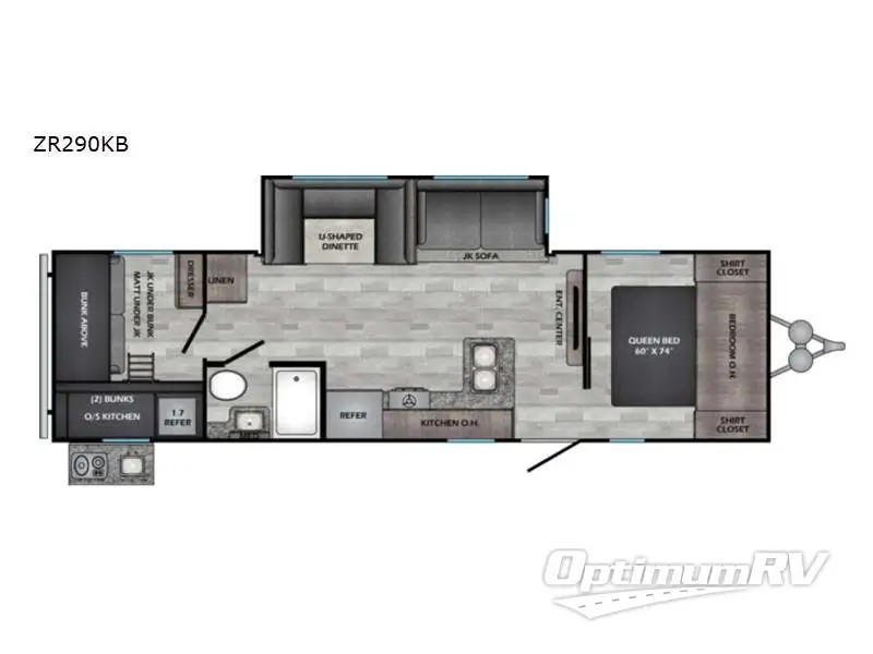 2022 CrossRoads Zinger ZR290KB Floorplan Photo
