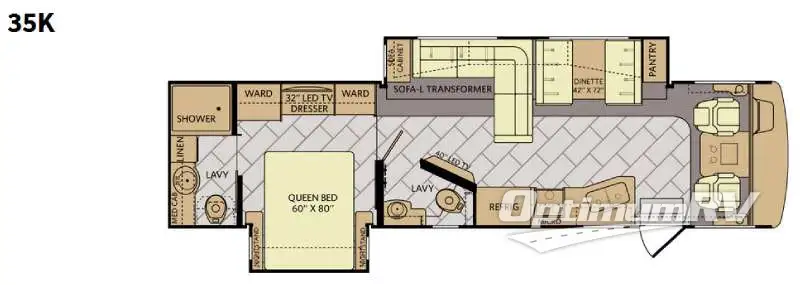 2016 Fleetwood Bounder 35K RV Floorplan Photo
