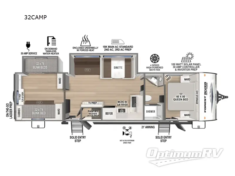2025 Forest River Surveyor Legend X 32CAMP RV Floorplan Photo