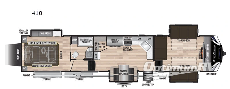 2020 Keystone Fuzion 410 Floorplan Photo