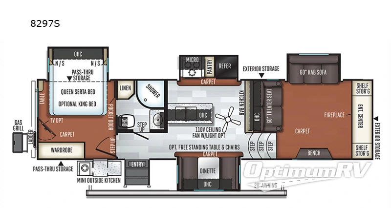 2018 Forest River Rockwood Signature Ultra Lite 8297S RV Floorplan Photo