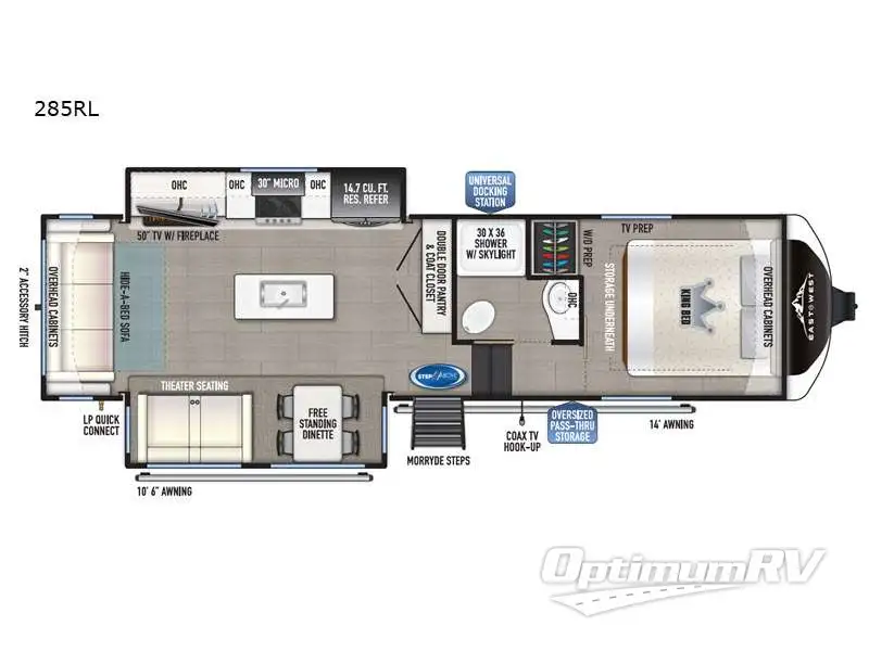 2022 East To West Tandara 285RL Floorplan Photo