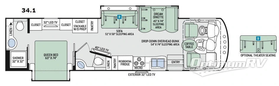 2017 Thor Miramar 34.1 Floorplan Photo