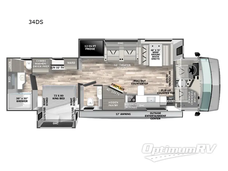 2023 Forest River FR3 34DS Floorplan Photo