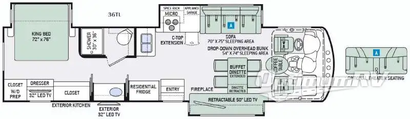 2016 Thor Challenger 36TL Floorplan Photo