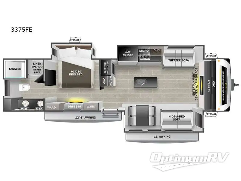 2023 Prime Time LaCrosse 3375FE Floorplan Photo