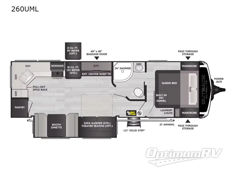 2022 Keystone Outback Ultra Lite 260UML Floorplan Photo