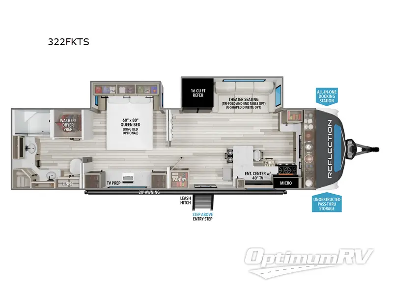 2025 Grand Design Reflection 322FKTS RV Floorplan Photo