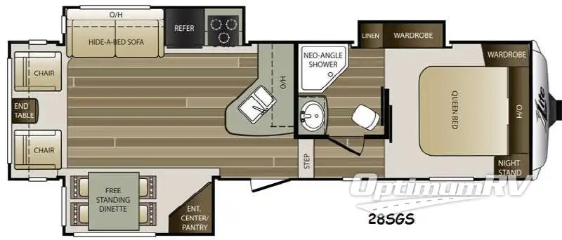 2015 Keystone Cougar X-Lite 28SGS Floorplan Photo