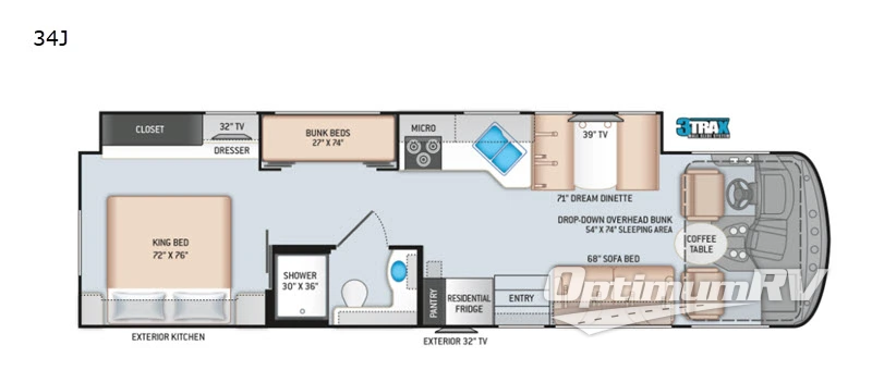 2021 Thor Hurricane 34J Floorplan Photo