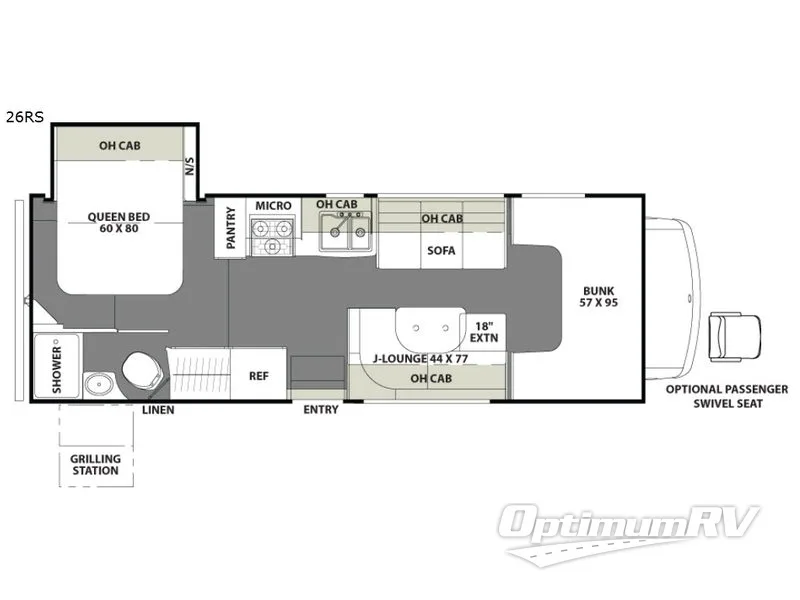 2018 Coachmen Freelander 26RS Ford 350 RV Floorplan Photo