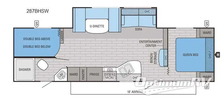 2016 Jayco Jay Flight SLX 287BHSW RV Floorplan Photo