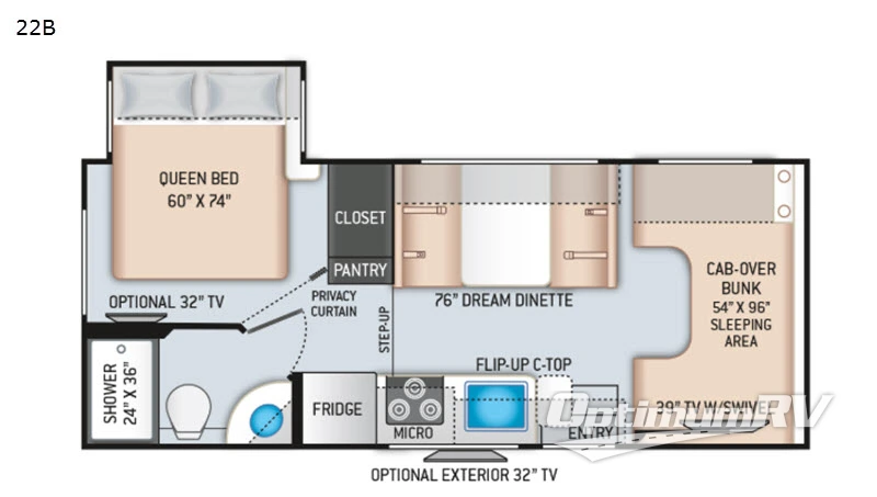 2021 Thor Chateau 22B RV Floorplan Photo