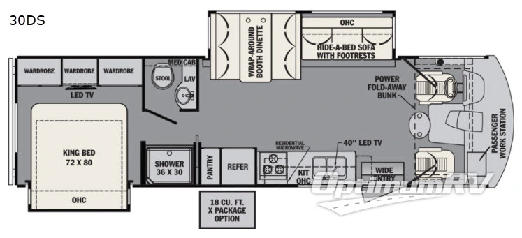 2018 Forest River FR3 30DS RV Floorplan Photo