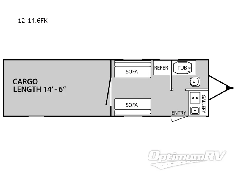 2023 Genesis Supreme Overnighter 12-14.6 FK RV Floorplan Photo