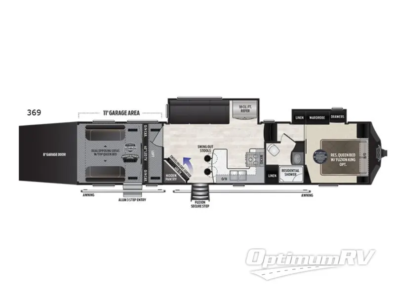 2018 Keystone Fuzion 369 Floorplan Photo