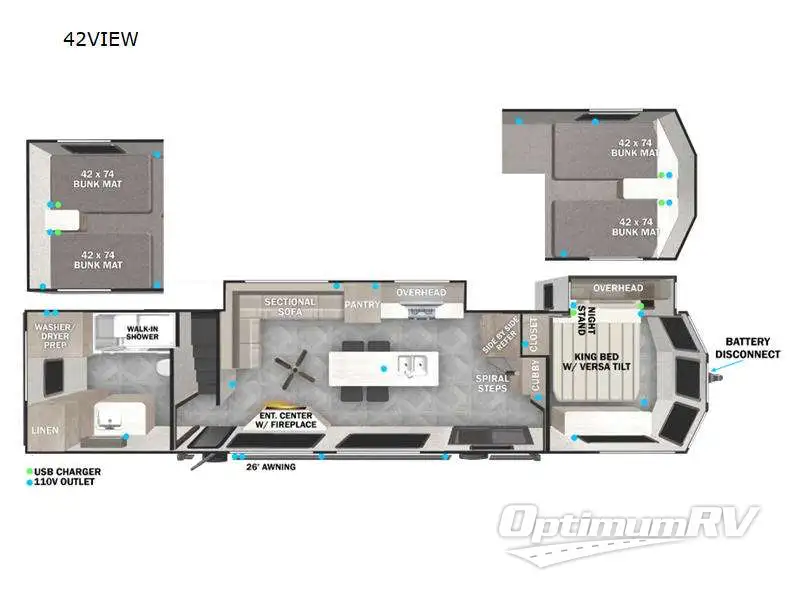 2024 Forest River Salem Grand Villa 42VIEW RV Floorplan Photo