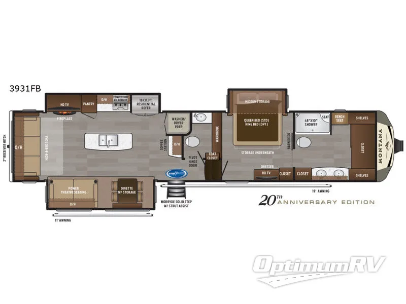 2019 Keystone Montana 3931FB Floorplan Photo