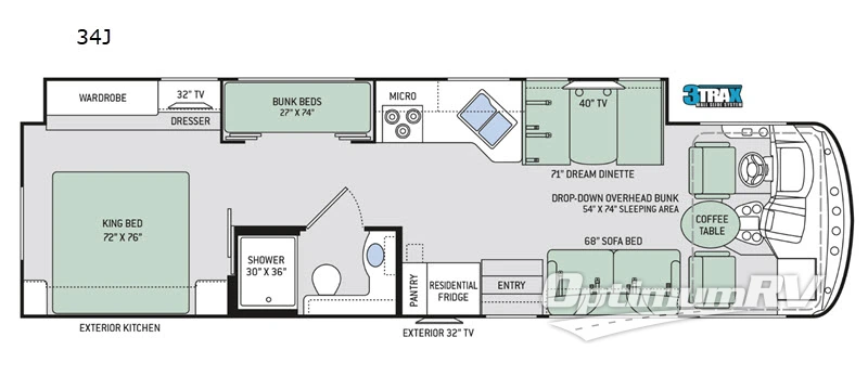 2019 Thor Windsport 34J Floorplan Photo