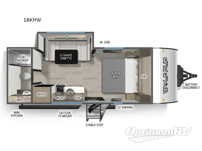 2026 Forest River Cherokee Wolf Pup 16KHW Floorplan Photo