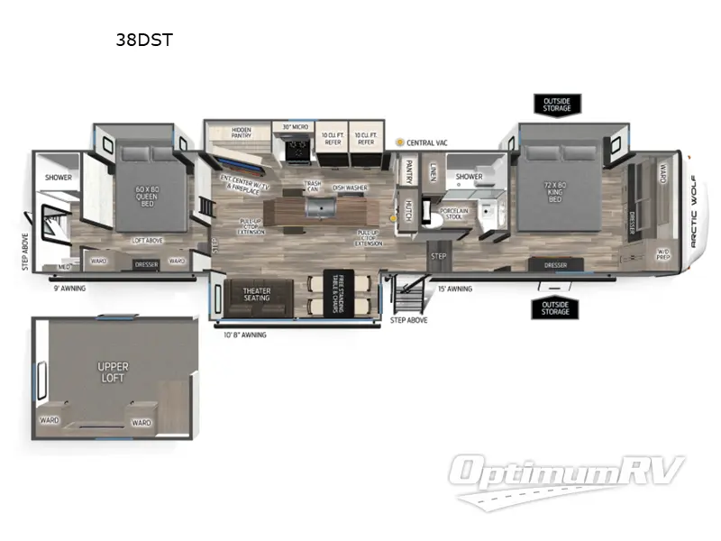 2026 Forest River Cherokee Arctic Wolf 38DST Floorplan Photo