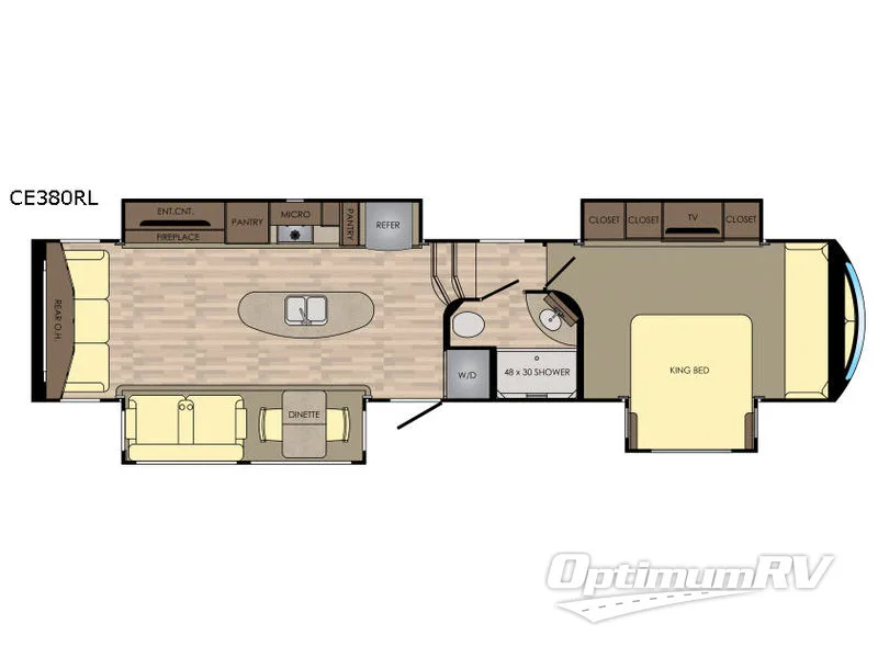 2017 CrossRoads Cameo CE380RL RV Floorplan Photo