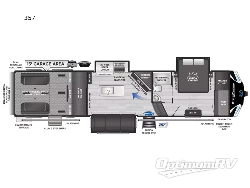 2023 Keystone Fuzion 357 RV Floorplan Photo