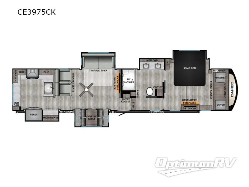 2021 CrossRoads Cameo CE3975CK RV Floorplan Photo