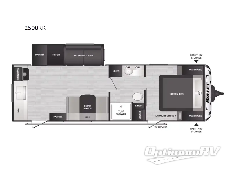 2022 Keystone Bullet Crossfire 2500RK Floorplan Photo