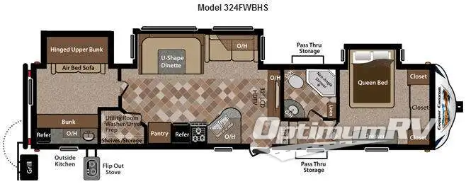 2013 Keystone Sprinter Copper Canyon 324FWBHS RV Floorplan Photo