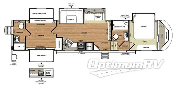 2016 Forest River Wildwood Heritage Glen 356QB RV Floorplan Photo