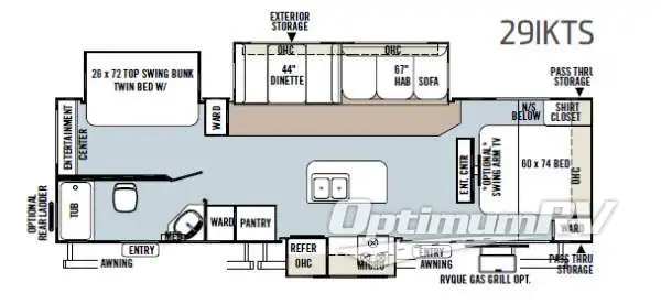 2013 Forest River Flagstaff Super Lite 29IKTS RV Floorplan Photo