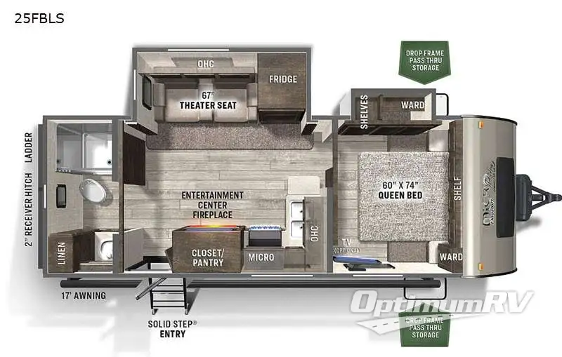 2021 Forest River Flagstaff Micro Lite 25FBLS RV Floorplan Photo