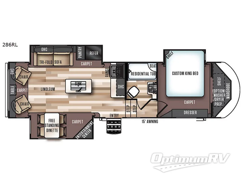 2017 Forest River Wildwood Heritage Glen 286RL Floorplan Photo